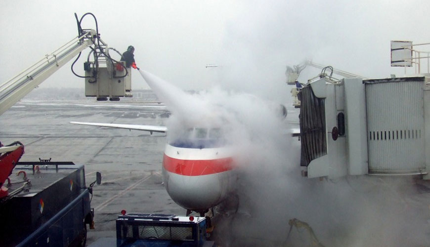 Phương pháp thử tiêu chuẩn AS 5900E AMS1424 và AMS1428 để chấp nhận khí động học đối với chất khử băng, chống đóng băng của máy bay