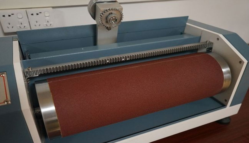 DIN 53528 Kauçuk Kaplı Tekstiller, Aşınma Testi, Frank Hauser Cihazı ile Kitle Kayıplarının Belirlenmesi için Standart Test