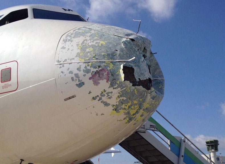 Prueba de impacto de granizo