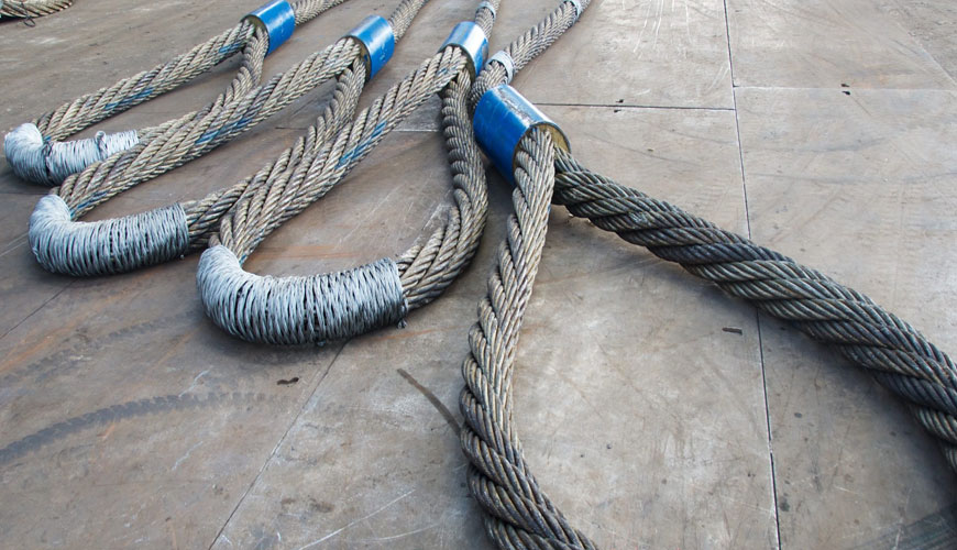 EN 1492-4 Dây đai vải - An toàn - Phần 4: Thử nghiệm dây đai nâng làm bằng dây sợi tự nhiên và nhân tạo cho dịch vụ chung