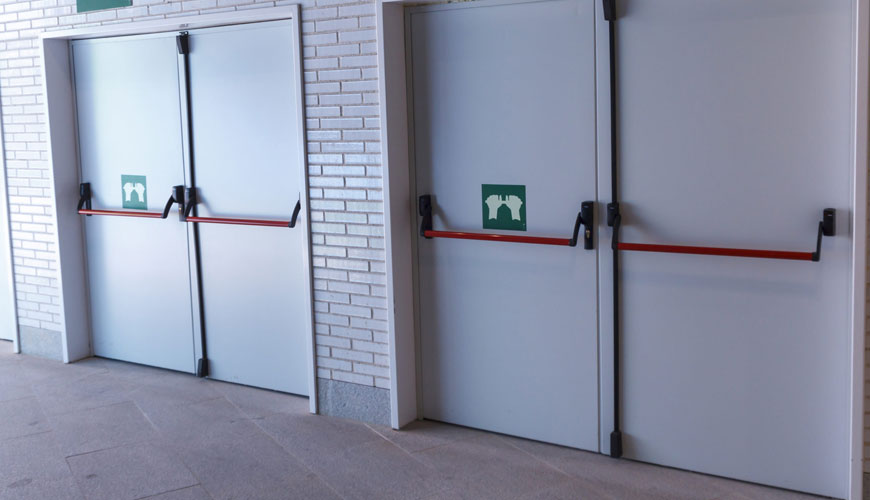 EN 15269-2 Bina Donanımının Elemanları - Bölüm 2: Menteşeli ve Döner Çelik Kapı Takımlarının Yangına Dayanıklılığı Testi