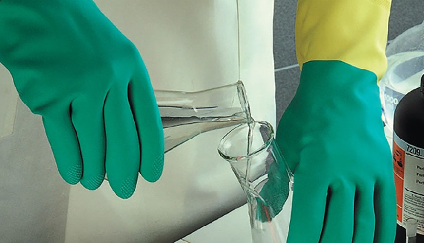 Găng tay EN 374-1 Bảo vệ Chống lại Hóa chất và Vi sinh vật