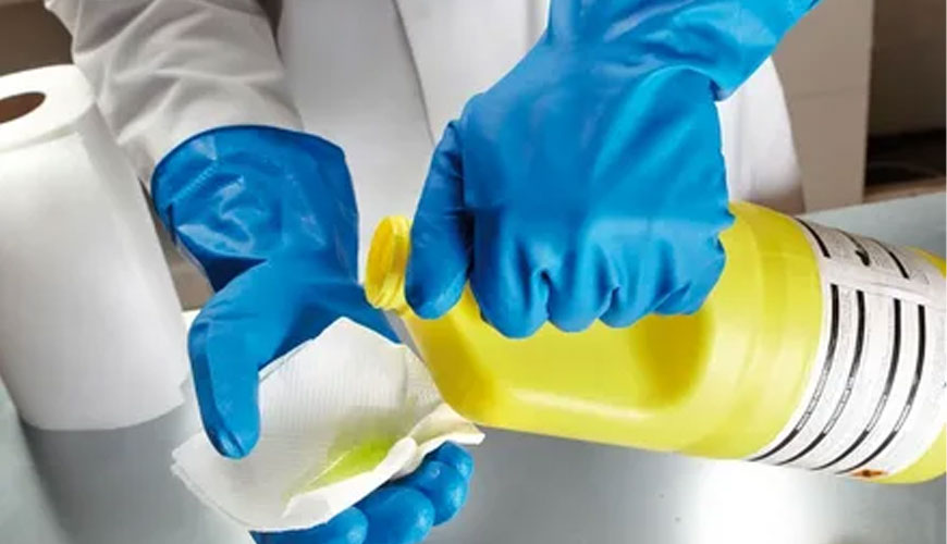 EN 374-2 Zaščitne rokavice proti nevarnim kemikalijam in mikroorganizmom - Določanje odpornosti proti prodiranju