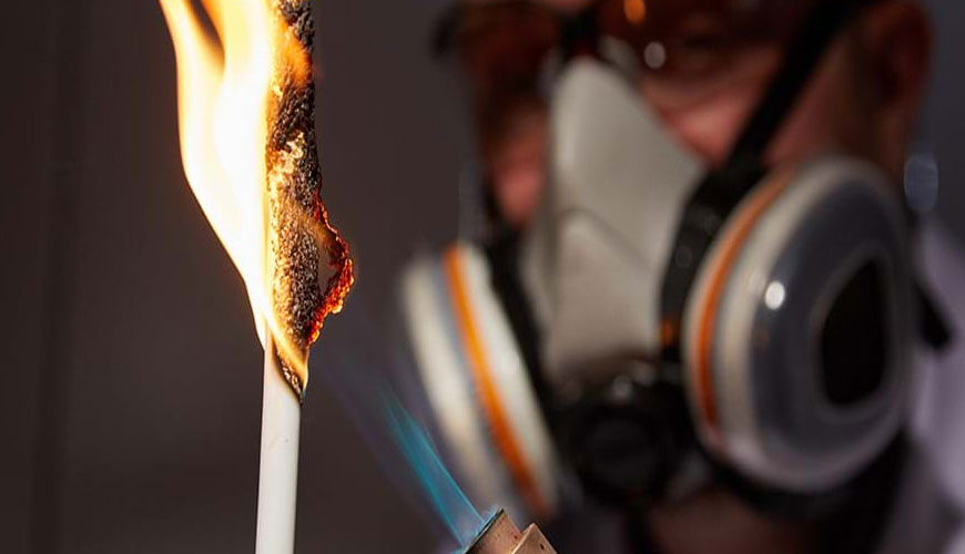 EN 50265-2-1 Tek Bir Yalıtılmış İletken veya Kablo için Dikey Alev Yayılımına Direnç Testi - 1 kW Önceden Karıştırılmış Alev