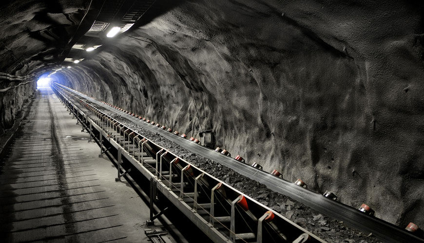 EN ISO 14973 Yeraltı Tesisatlarında Kullanım için Konveyör Bantları, Elektrik ve Yanıcılık Güvenlik Gereksinimleri için Standart Test