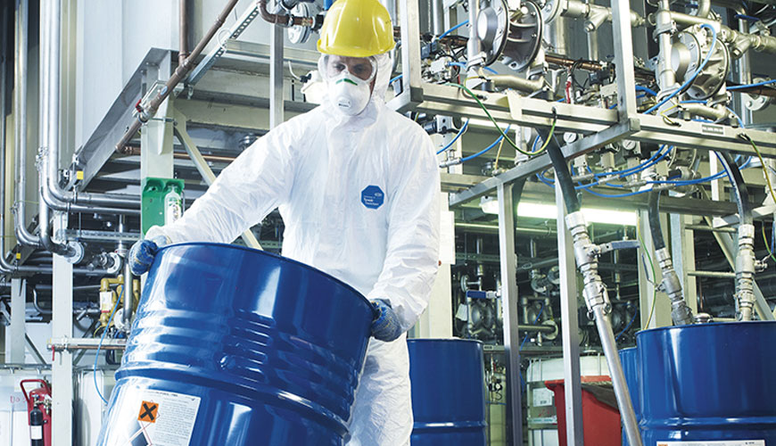 EN ISO 17491-2 Quần áo bảo hộ - Quần áo bảo vệ chống lại hóa chất - Phần 2: Thử nghiệm để xác định khả năng chống lại sự xâm nhập của sol khí và khí
