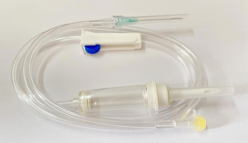 EN ISO 8536-9 Oprema za infundiranje za medicinsko uporabo, 9. del: Standardni preskus vodov za tekočino za enkratno uporabo z opremo za infundiranje pod tlakom
