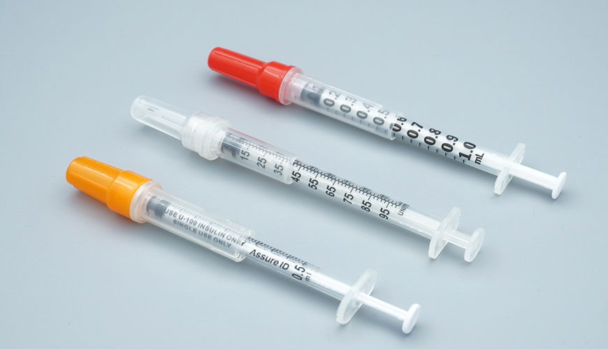Prueba estándar EN ISO 8537 para jeringas desechables estériles con o sin aguja para insulina