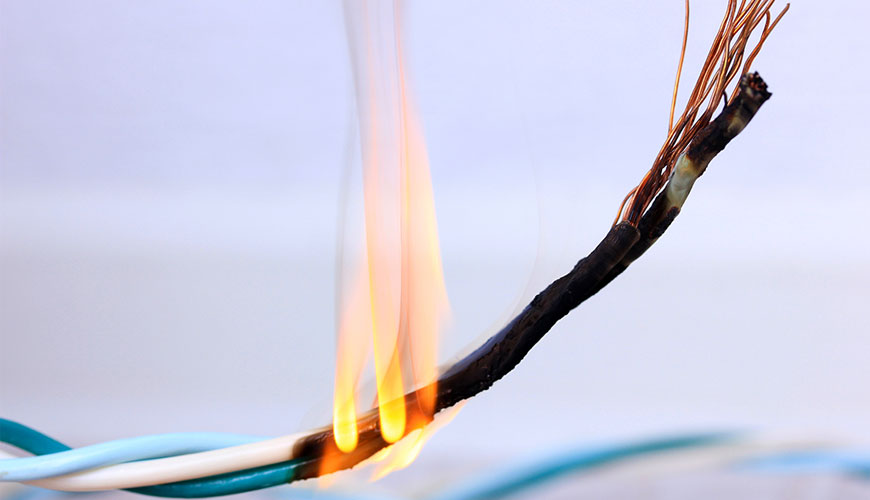 Test CEI 332-1 sur les câbles électriques en conditions d'incendie