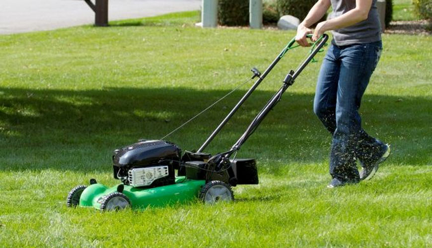 IEC EN 62841-4-3 Elektrik Motoruyla Çalışan El Aletleri , Yaya Kontrollü Arkadan Kumandalı Çim Biçme Makineleri için Test