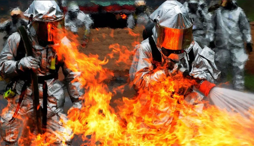 ISO 9151 Oblačila za zaščito pred vročino in ognjem – Določanje toplotne prevodnosti pri izpostavljenosti plamenu