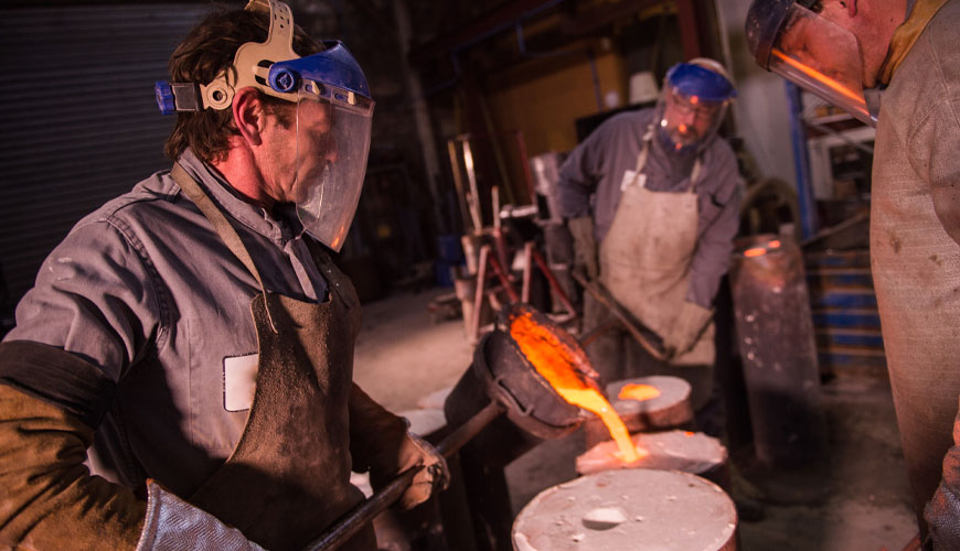 Ropa de protección ISO 9185, prueba estándar para la evaluación de la resistencia de materiales a salpicaduras de metal fundido