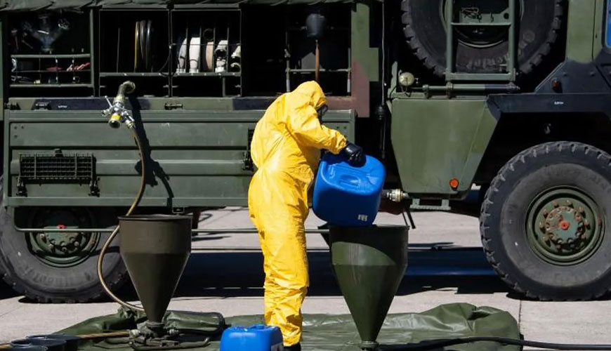 STANAG 4360 szabványos teszt vegyszerekkel és szennyeződésekkel szemben ellenálló festékrendszerekhez szárazföldi katonai felszerelések védelmére