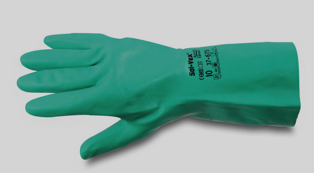 Găng tay bảo hộ TS EN ISO 374-5 chống lại các hóa chất và vi sinh vật nguy hiểm