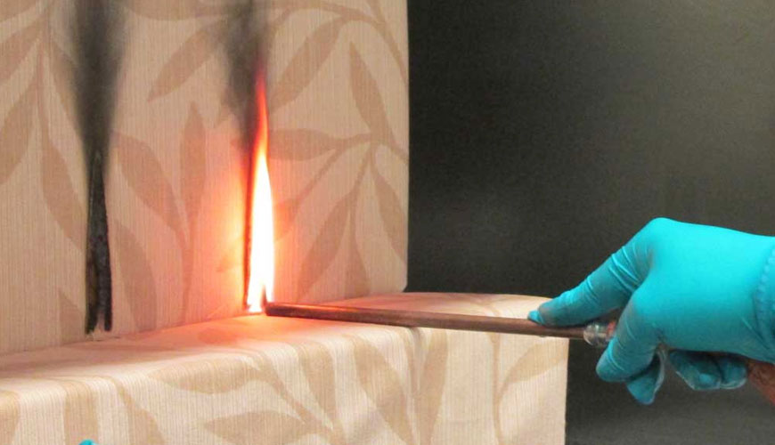 UNI 8457 Bir Yüzeyi Alevle Tutuşabilen Yanıcı Ürünler - Küçük Bir Alev Uygulayarak Yangına Tepki